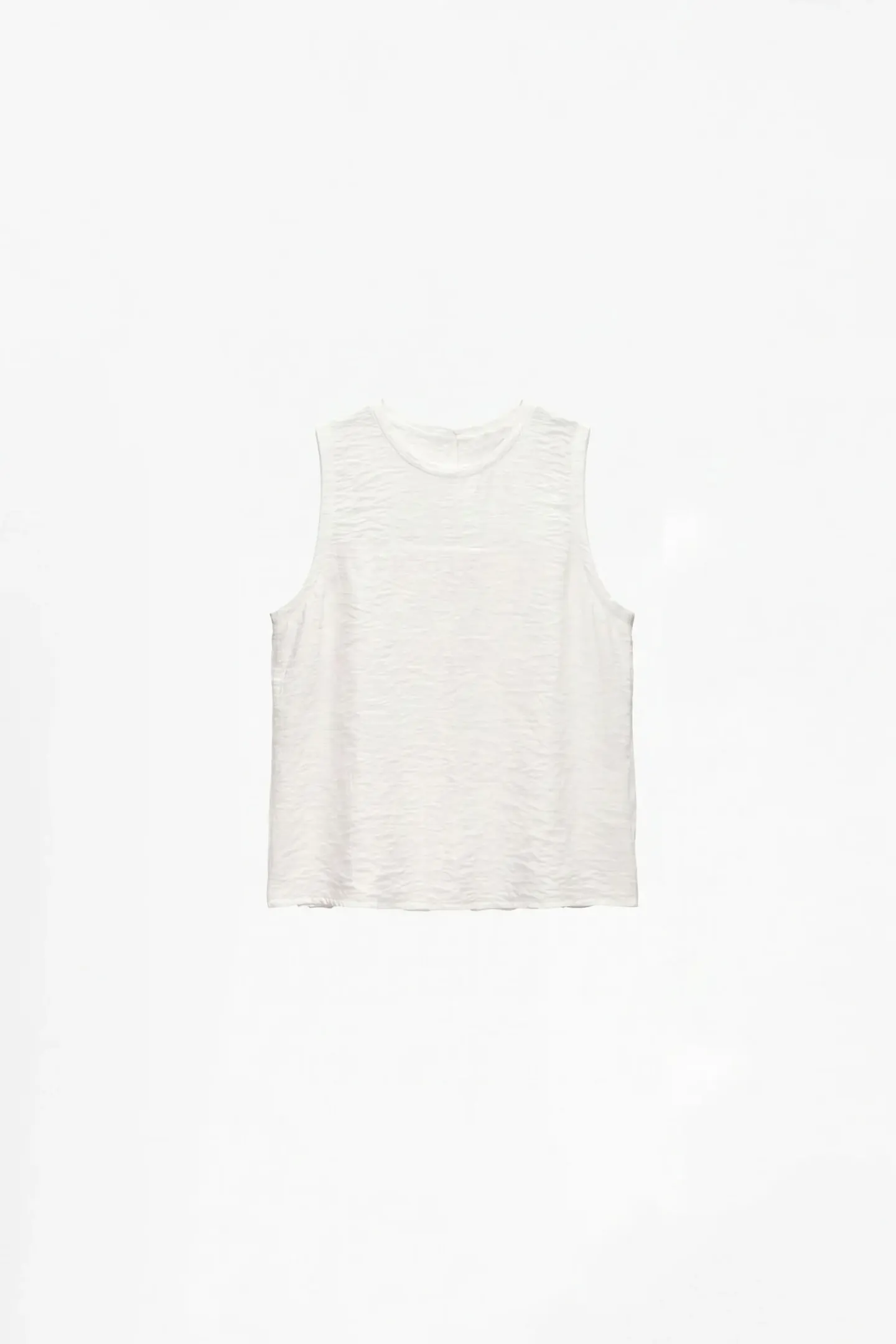 Crinkle Ivory Crop in Ivory